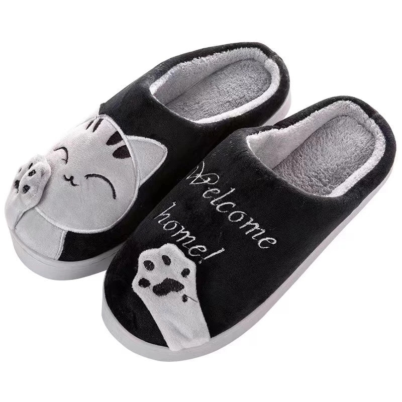 Pantufa Feminina Gato Peluciada para Inverno Antiderrapante Ferrazi