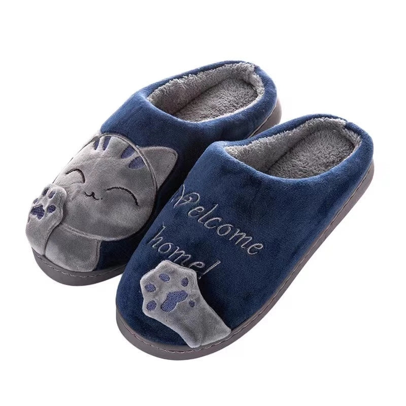 Pantufa Feminina Gato Peluciada para Inverno Antiderrapante Ferrazi