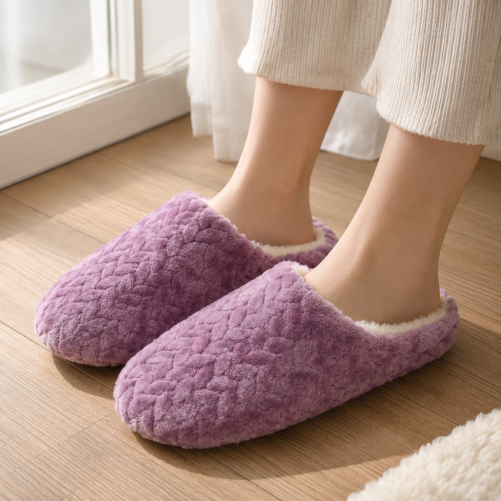 Pantufa Chinelo Unissex de Pelúcia Macia Antiderrapante para Inverno Ferrazi
