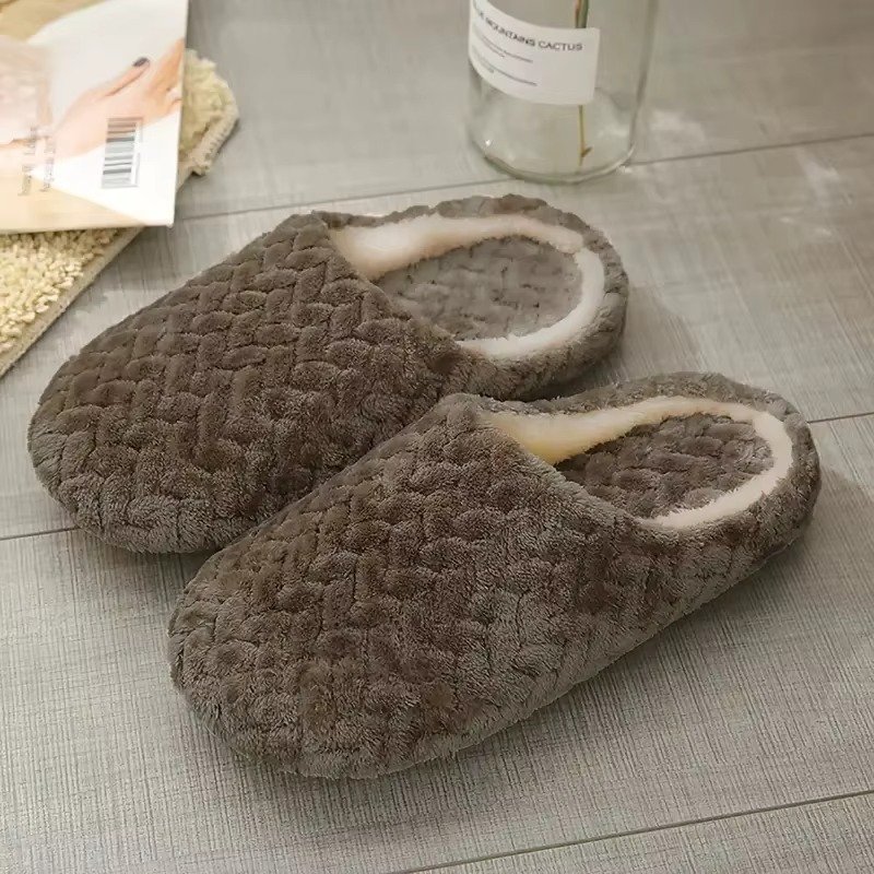 Pantufa Chinelo Unissex de Pelúcia Macia Antiderrapante para Inverno Ferrazi