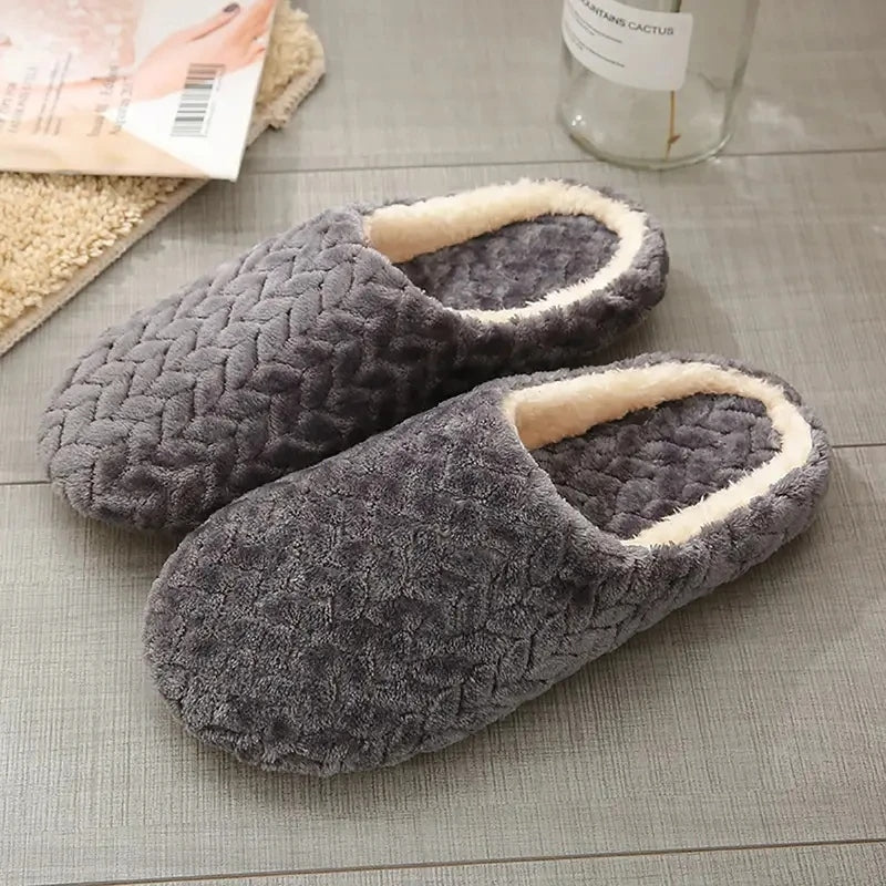 Pantufa Chinelo Unissex de Pelúcia Macia Antiderrapante para Inverno Ferrazi
