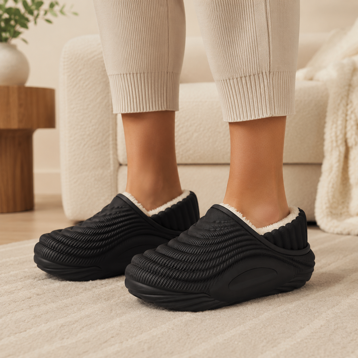 Pantufa Feminina Peluciada Impermeável Antiderrapante para Inverno Ferrazi