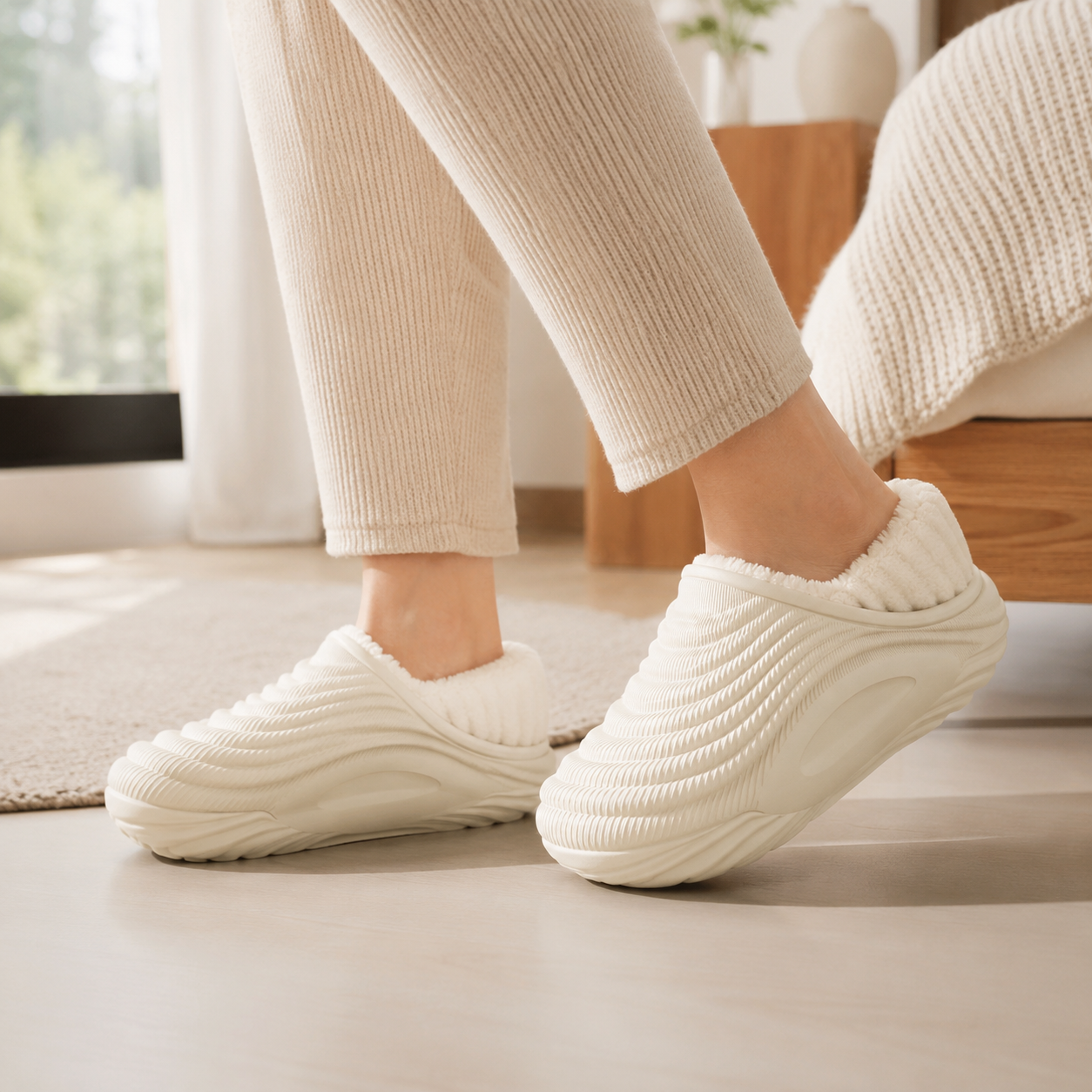 Pantufa Feminina Peluciada Impermeável Antiderrapante para Inverno Ferrazi