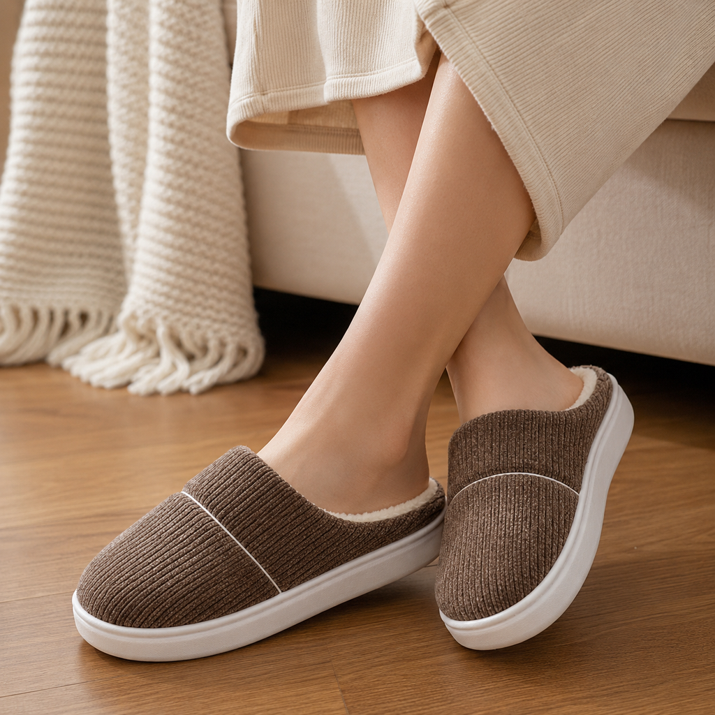 Pantufa Unissex Forrada Antiderrapante para Inverno Ferrazi