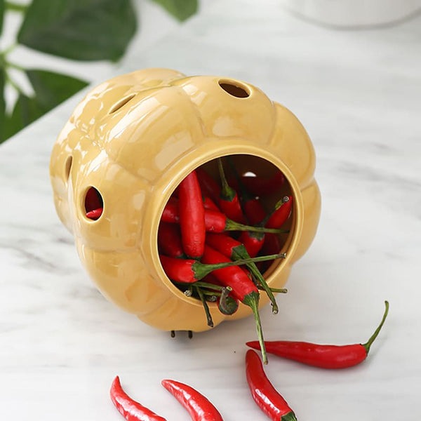Pote de Cerâmica com Tampa de Bambu Ventilável Ferrazi