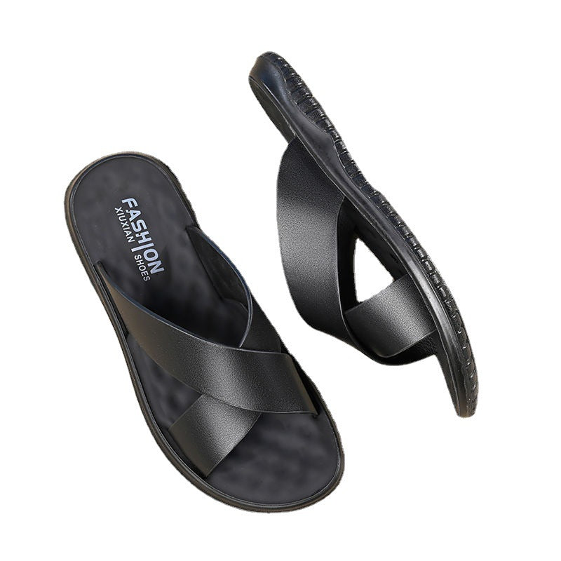 Sandália Masculina Ergonômica de Couro Antiderrapante Ferrazi