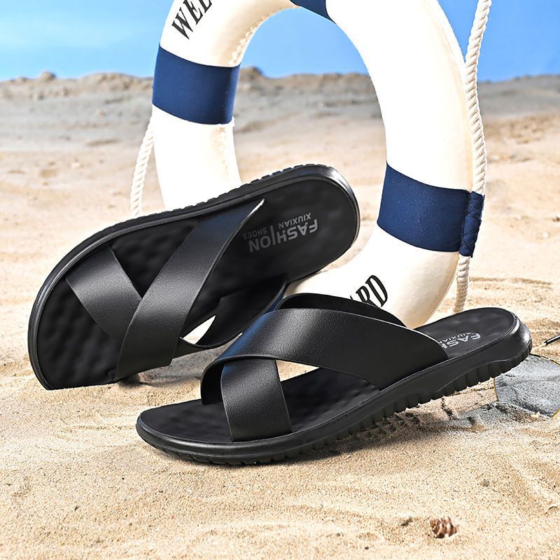Sandália Masculina Ergonômica de Couro Antiderrapante Ferrazi