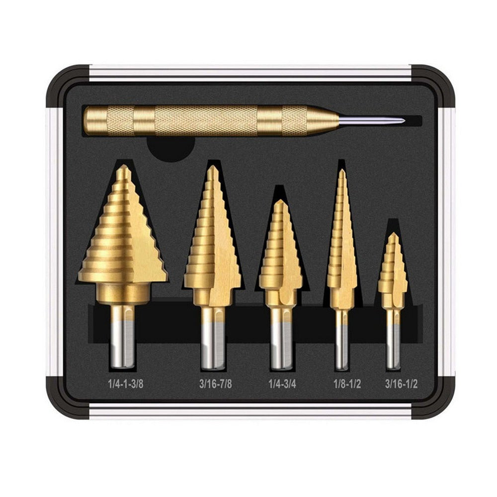 Brocas Titânio Kit 6 Peças Com Caixa Organizadora | Max Holes