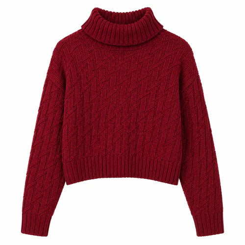 Suéter Feminino de Inverno em Tricô com Estampa Geométrica Ferrazi