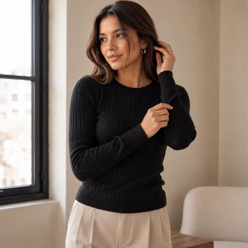 Suéter Feminino de Tricô Modal Elegance para Inverno Ferrazi