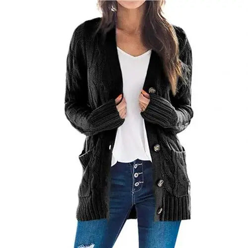 Suéter Cardigan Feminino De Tricô Ferrazi