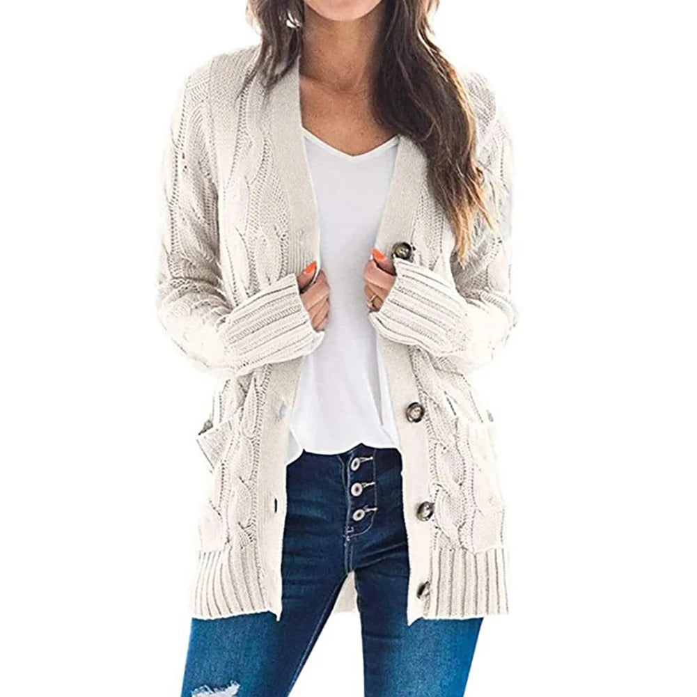 Suéter Cardigan Feminino De Tricô Ferrazi