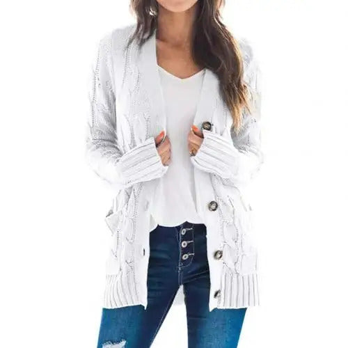 Suéter Cardigan Feminino De Tricô Ferrazi