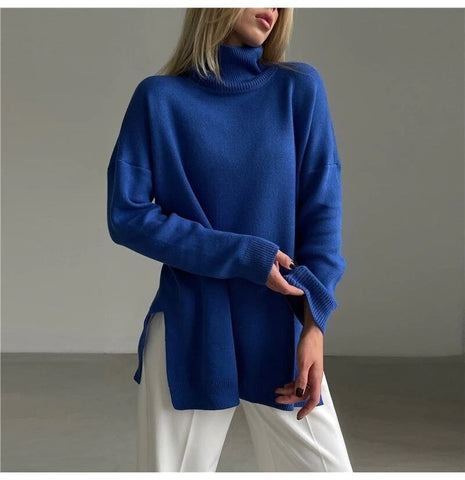 Suéter Feminino Gola Alta Alongado Ferrazi