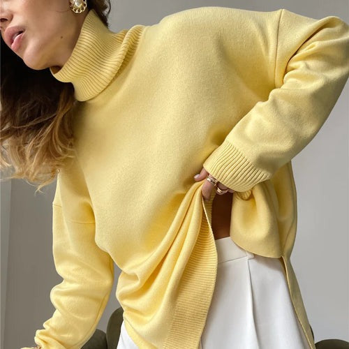 Suéter Feminino Gola Alta Alongado Ferrazi
