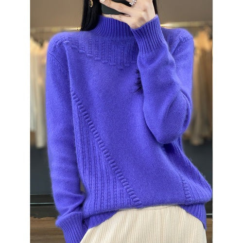 Suéter Feminino Tricô de Lã Gola Alta Ferrazi