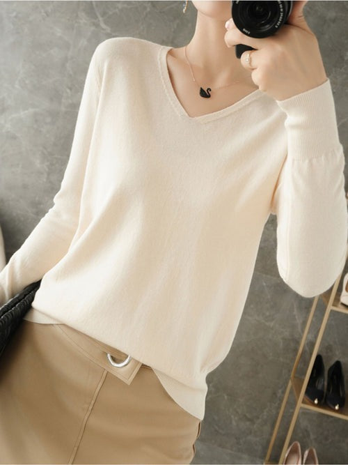 Suéter Feminino de Inverno Gola V Casual Ferrazi