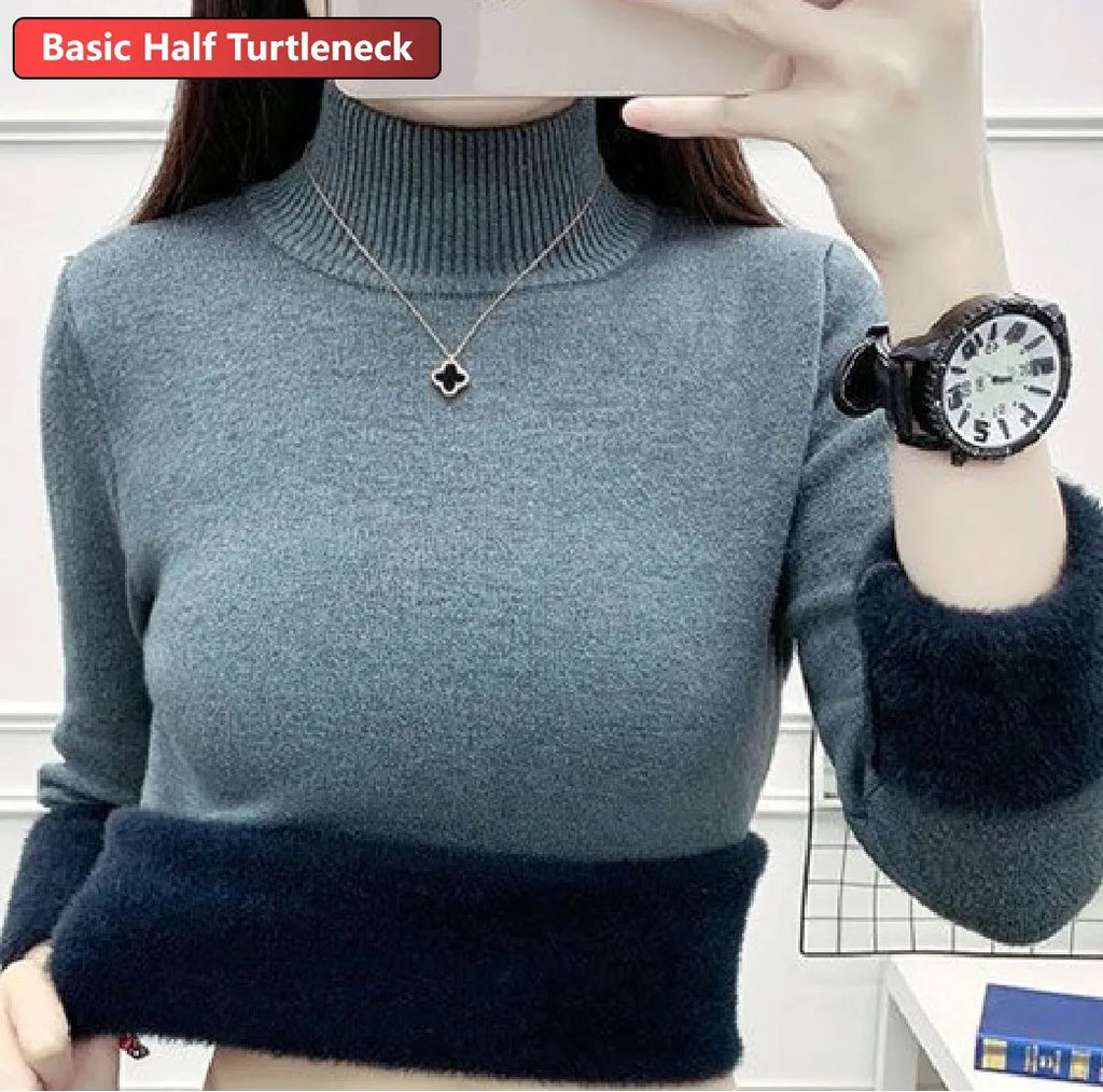 Suéter Feminino de Inverno em Lã Forrado Ferrazi