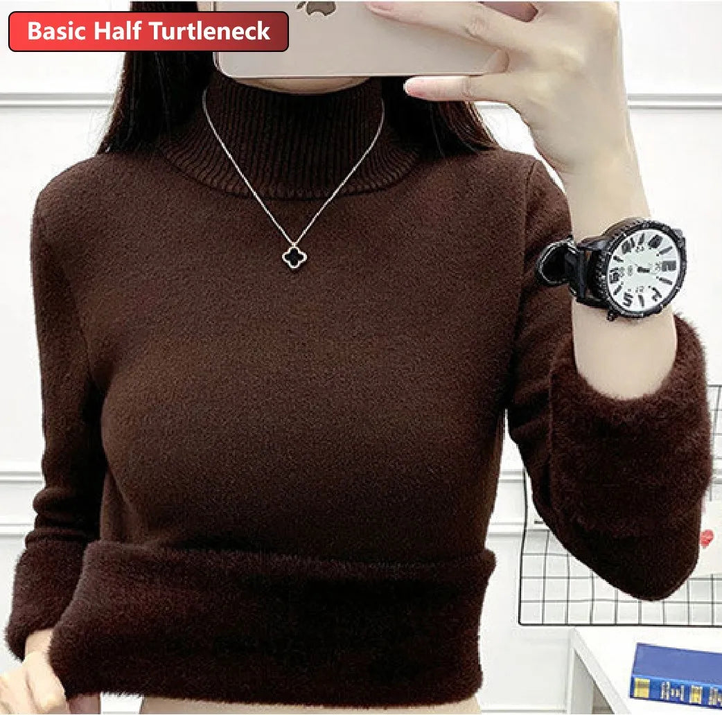 Suéter Feminino de Inverno em Lã Forrado Ferrazi