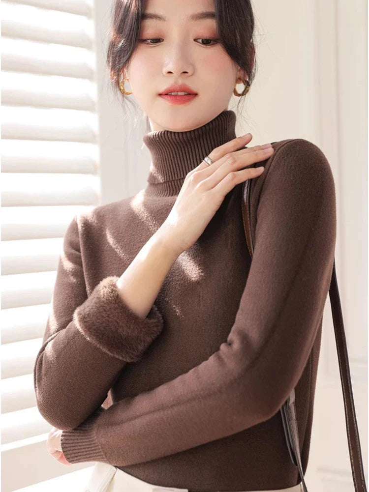 Suéter Feminino de Inverno em Lã Forrado Ferrazi