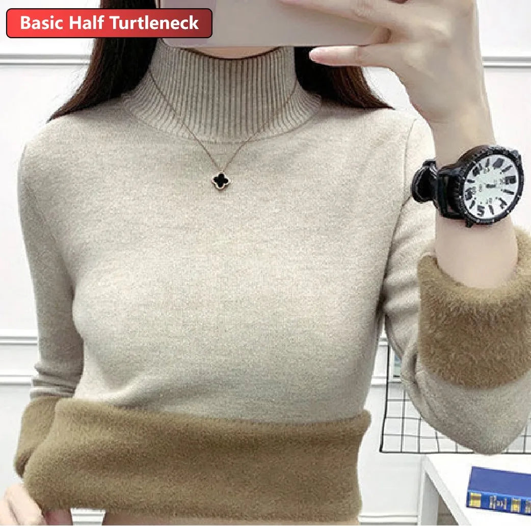 Suéter Feminino de Inverno em Lã Forrado Ferrazi