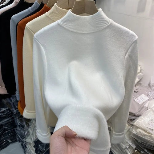 Suéter de Inverno Feminino de Lã Forrado Ferrazi