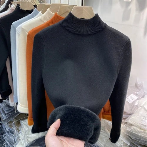 Suéter de Inverno Feminino de Lã Forrado Ferrazi