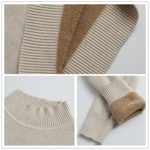 Suéter de Inverno Feminino de Lã Forrado Ferrazi