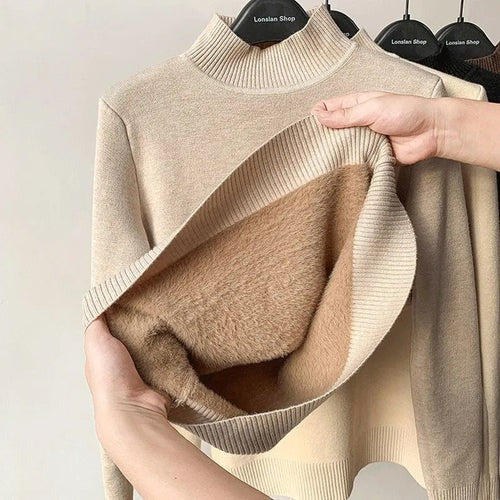 Suéter de Inverno Feminino de Lã Peluciado Ferrazi