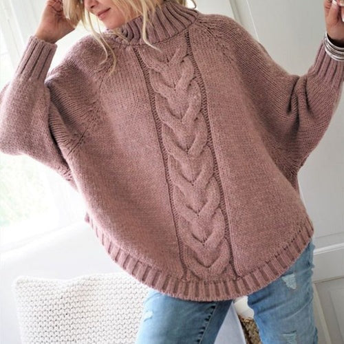 Suéter de Tricô Feminino Gola Alta Ferrazi