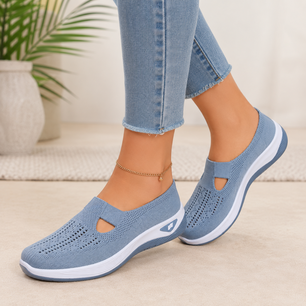 Tênis Feminino Respirável Confortável com Calce Fácil Ferrazi