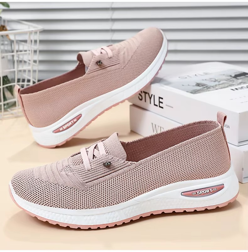 Tênis Feminino Slip On em Malha Respirável Leve e Antiderrapante Ferrazi