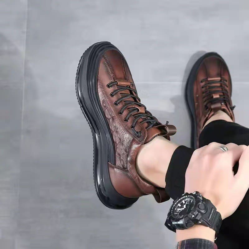 Tênis Casual Texturizado Majestade Urbano Eclipse, Estilo Elevado com Conforto e Presença