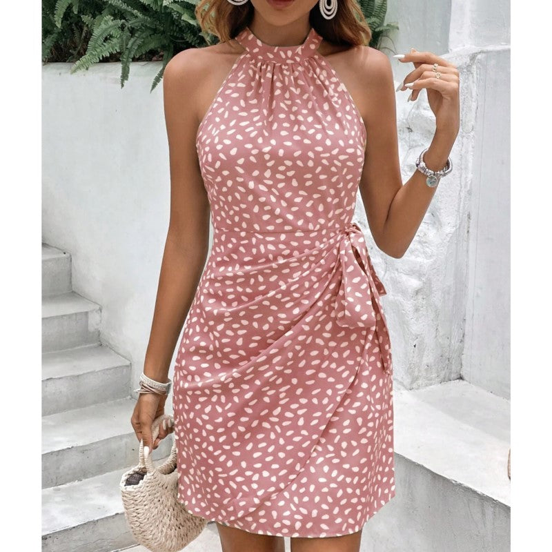 Vestido Feminino Curto Plissado Floral Ferrazi