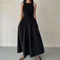 Vestido Feminino Longo Preto Elegante e Básico Ferrazi