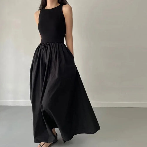 Vestido Feminino Longo Preto Elegante e Básico Ferrazi