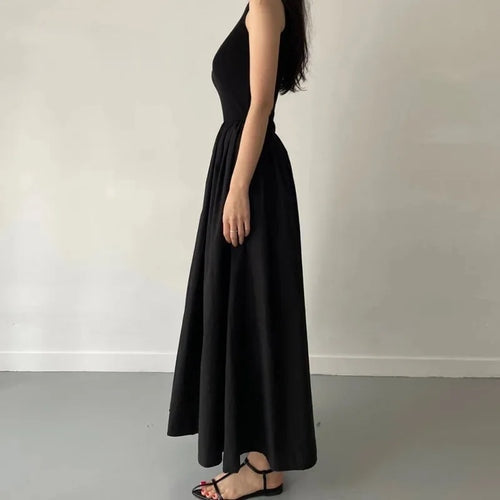 Vestido Feminino Longo Preto Elegante e Básico Ferrazi