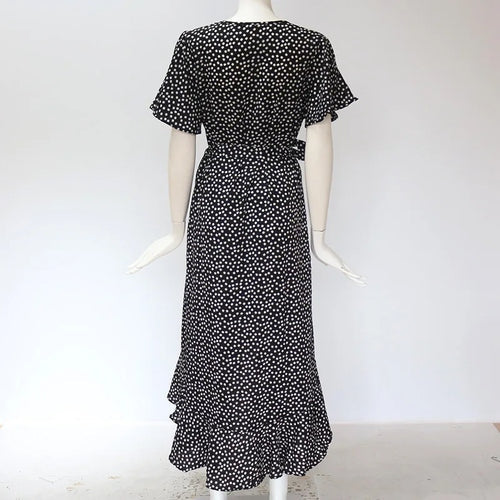 Vestido Feminino Longo de Verão Estampado com Babados Ferrazi