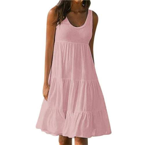 Vestido Feminino Midi Básico Plissado Ferrazi