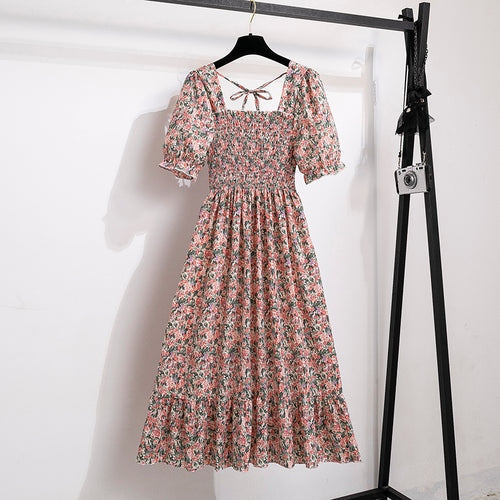 Vestido Feminino de Verão Florido Plissado Ferrazi