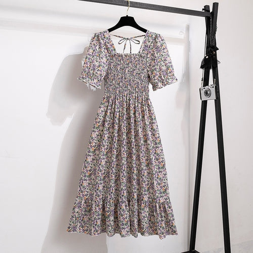 Vestido Feminino de Verão Florido Plissado Ferrazi