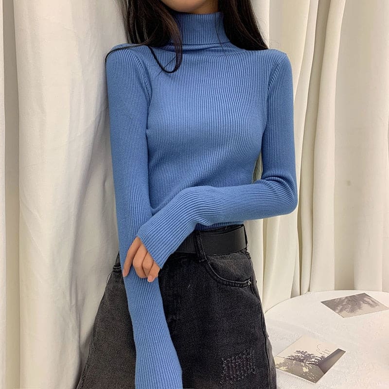 Blusa Gola Alta Trama Aurora Calma, Conforto Elegante para o Inverno