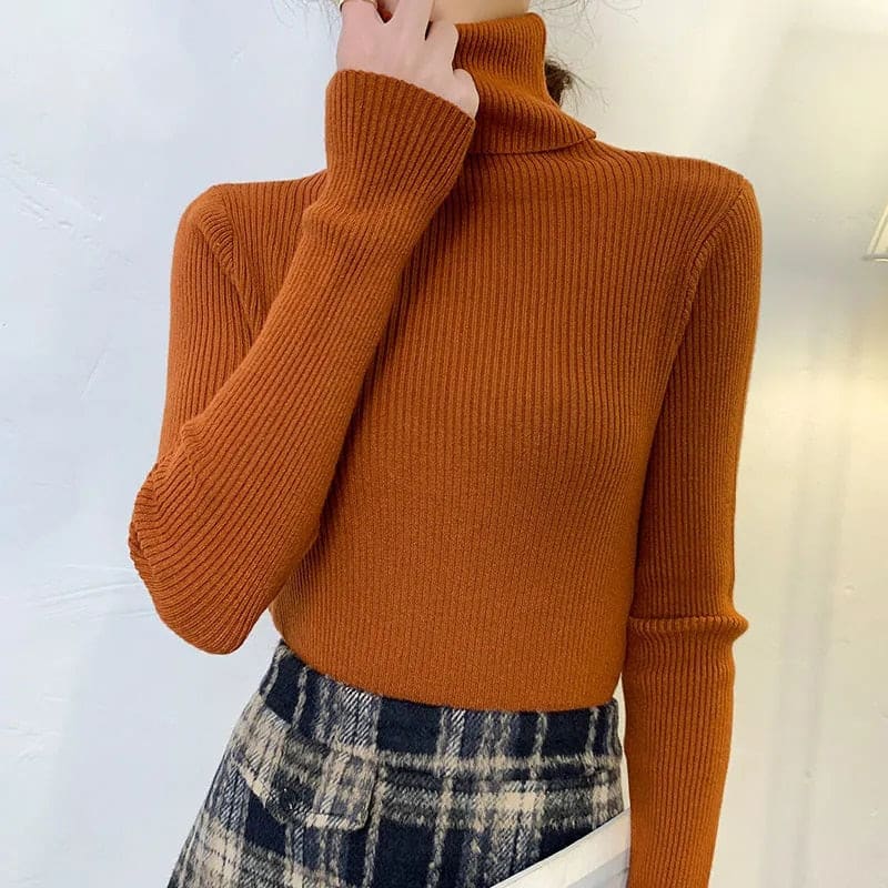 Blusa Gola Alta Trama Aurora Calma, Conforto Elegante para o Inverno