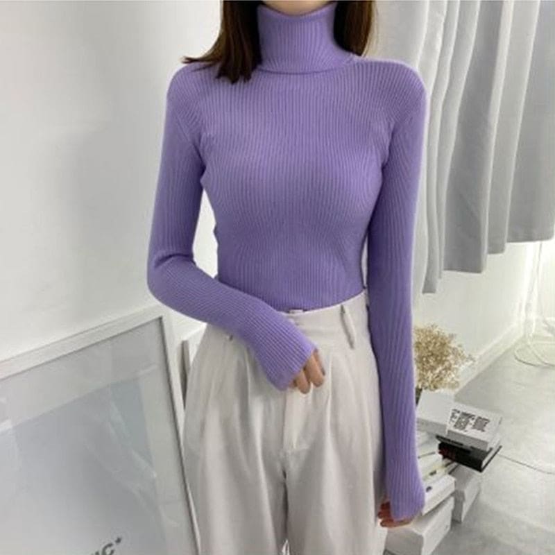 Blusa Gola Alta Trama Aurora Calma, Conforto Elegante para o Inverno
