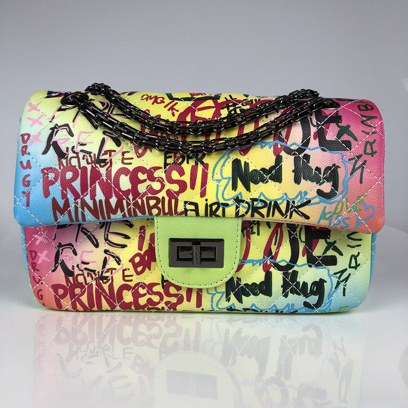 Bolsa Transversal Sintético Arte Prisma Onda, Estilo Exclusivo com Versatilidade