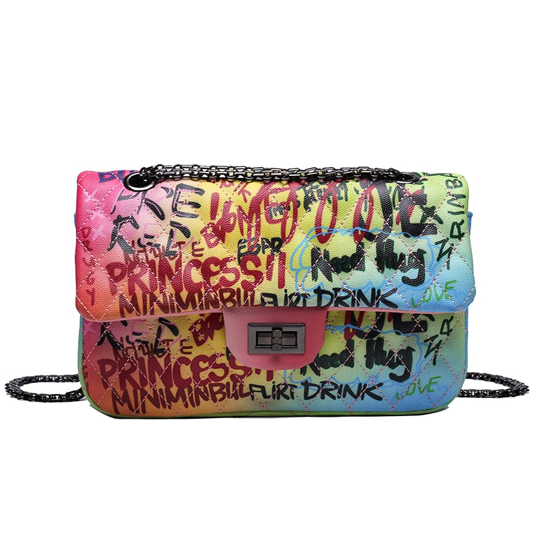 Bolsa Transversal Sintético Arte Prisma Onda, Estilo Exclusivo com Versatilidade