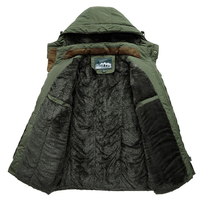 Jaqueta Masculina de Inverno com Capuz Forrada com Lã Ferrazi