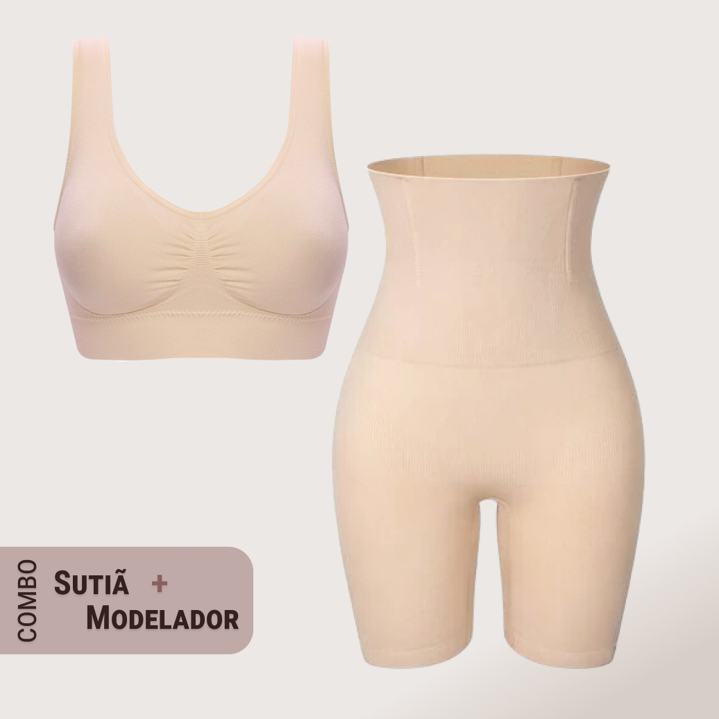 Conjunto Modelador Tecido Compressivo Aura Equilíbrio Serenidade, Conforto e Sustentação o Dia Todo