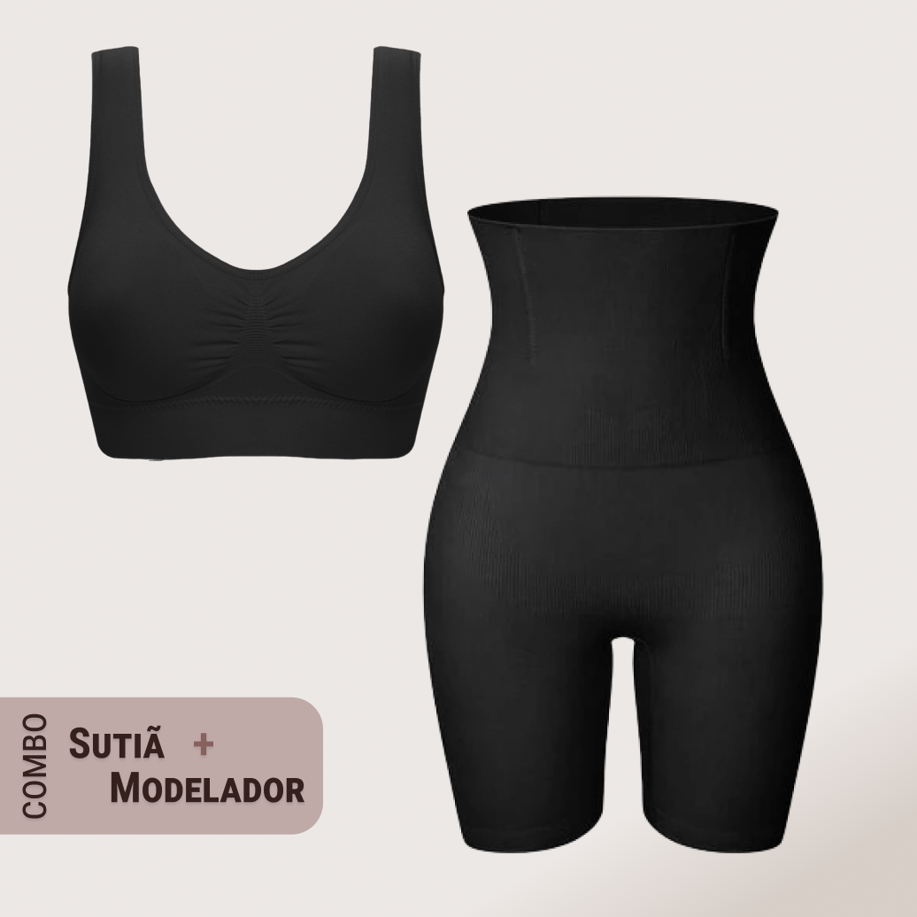 Conjunto Modelador Tecido Compressivo Aura Equilíbrio Serenidade, Conforto e Sustentação o Dia Todo
