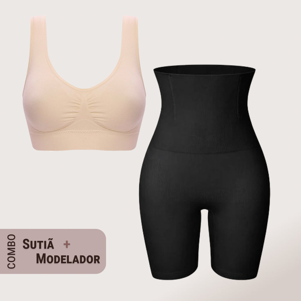 Conjunto Modelador Tecido Compressivo Aura Equilíbrio Serenidade, Conforto e Sustentação o Dia Todo